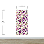 Abstract 3D Cube Shape Wall Mural. Geometric Cube Minimalistic Purple and Gold Peel and Stick Wallpaper. #6380