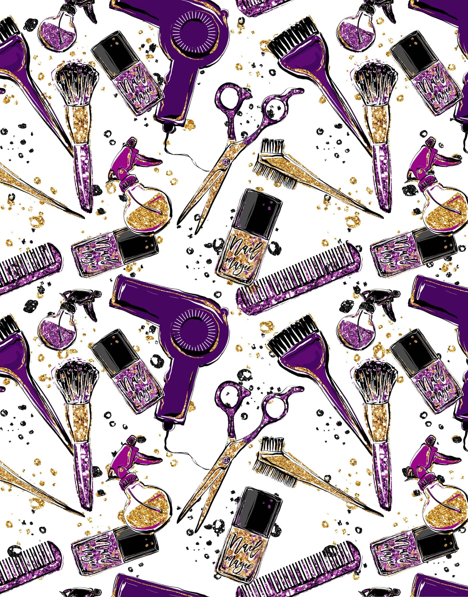 Cosmetic Beauty Room Wall Decor Mural. Fashionista Girl’s Room Decor. Makeup Vanity Decor. Peel and Stick Wallpaper. #6381