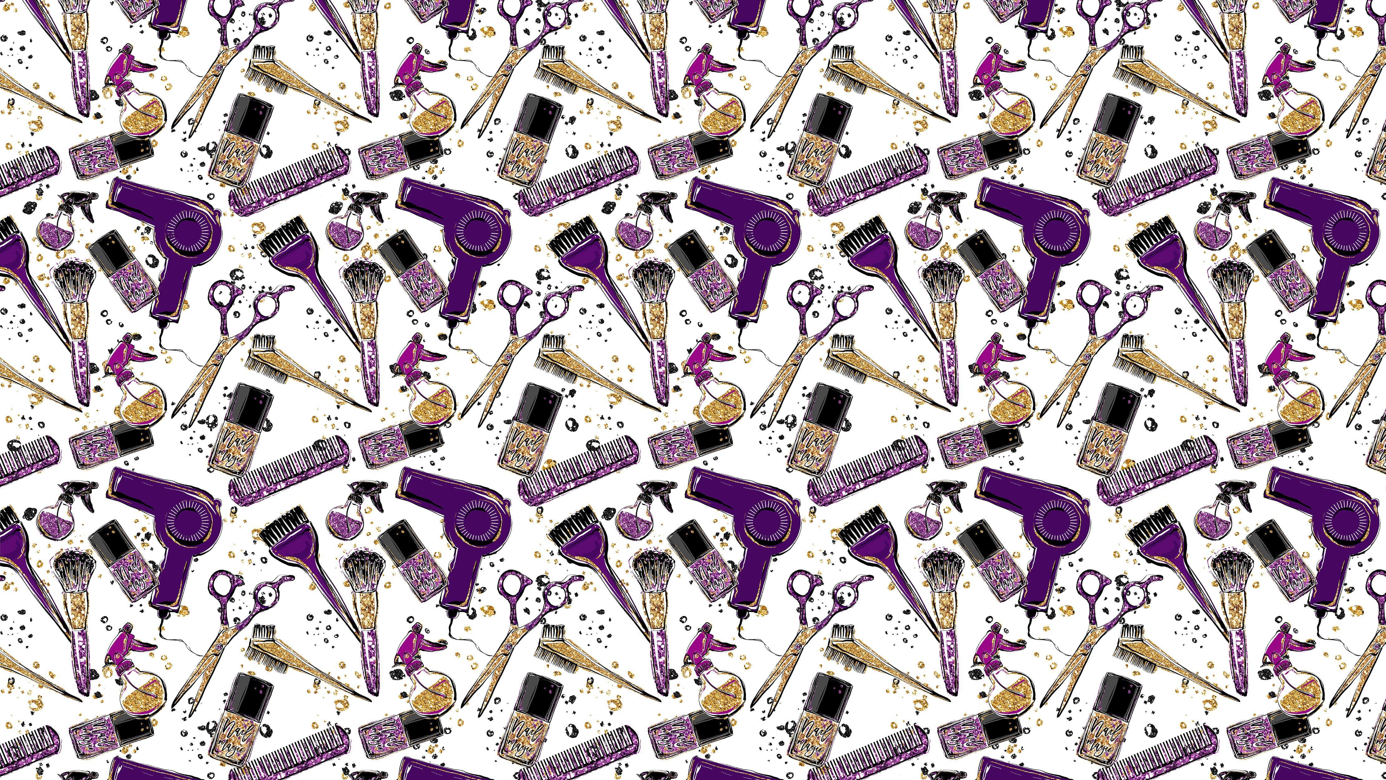 Cosmetic Beauty Room Wall Decor Mural. Fashionista Girl’s Room Decor. Makeup Vanity Decor. Peel and Stick Wallpaper. #6381