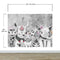 Safari Baby Animals Wall Mural. Baby Elephant, Giraffe, Rhino, Lion and Zebra Peel and Stick Wallpaper. #6383