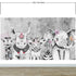 Safari Baby Animals Wall Mural. Baby Elephant, Giraffe, Rhino, Lion and Zebra Peel and Stick Wallpaper. #6383
