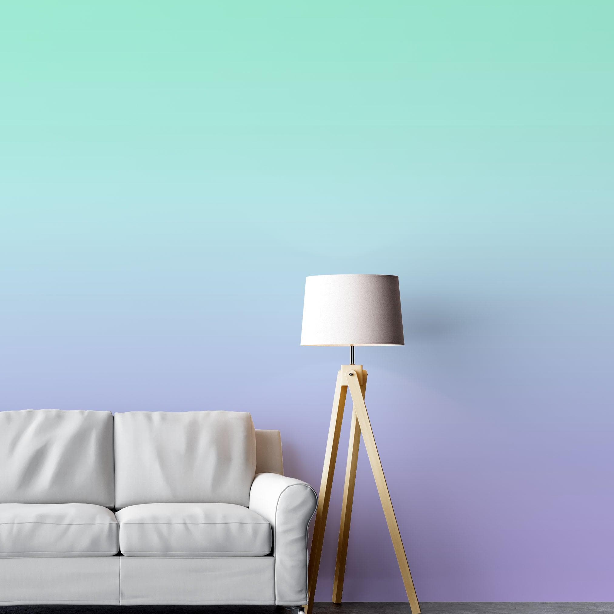 Pastel Color Wall Mural. Turquoise to Plum Purple Gradient Color Blend Design Wallpaper. #6385