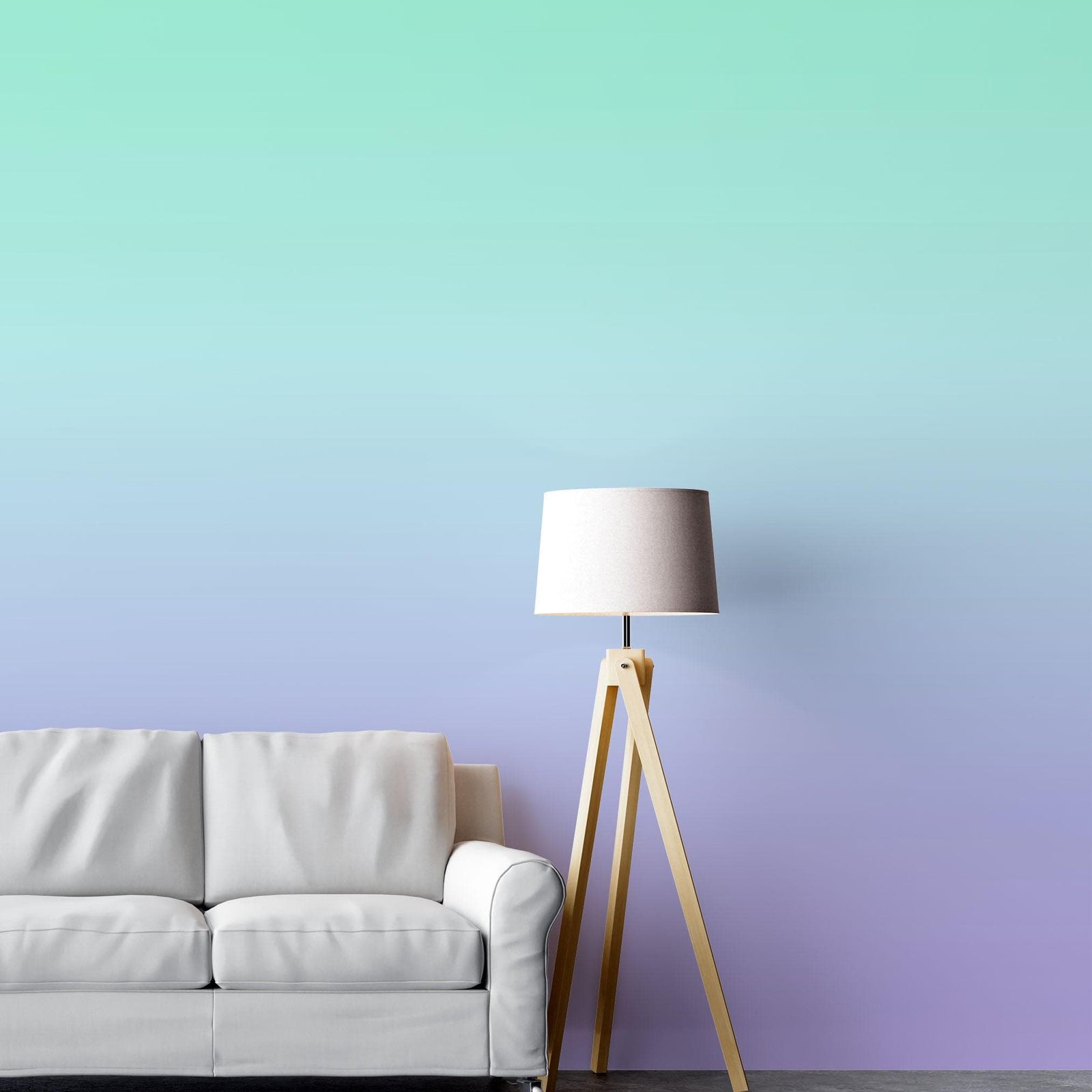 Pastel Color Wall Mural. Turquoise to Plum Purple Gradient Color Blend Design Wallpaper. #6385