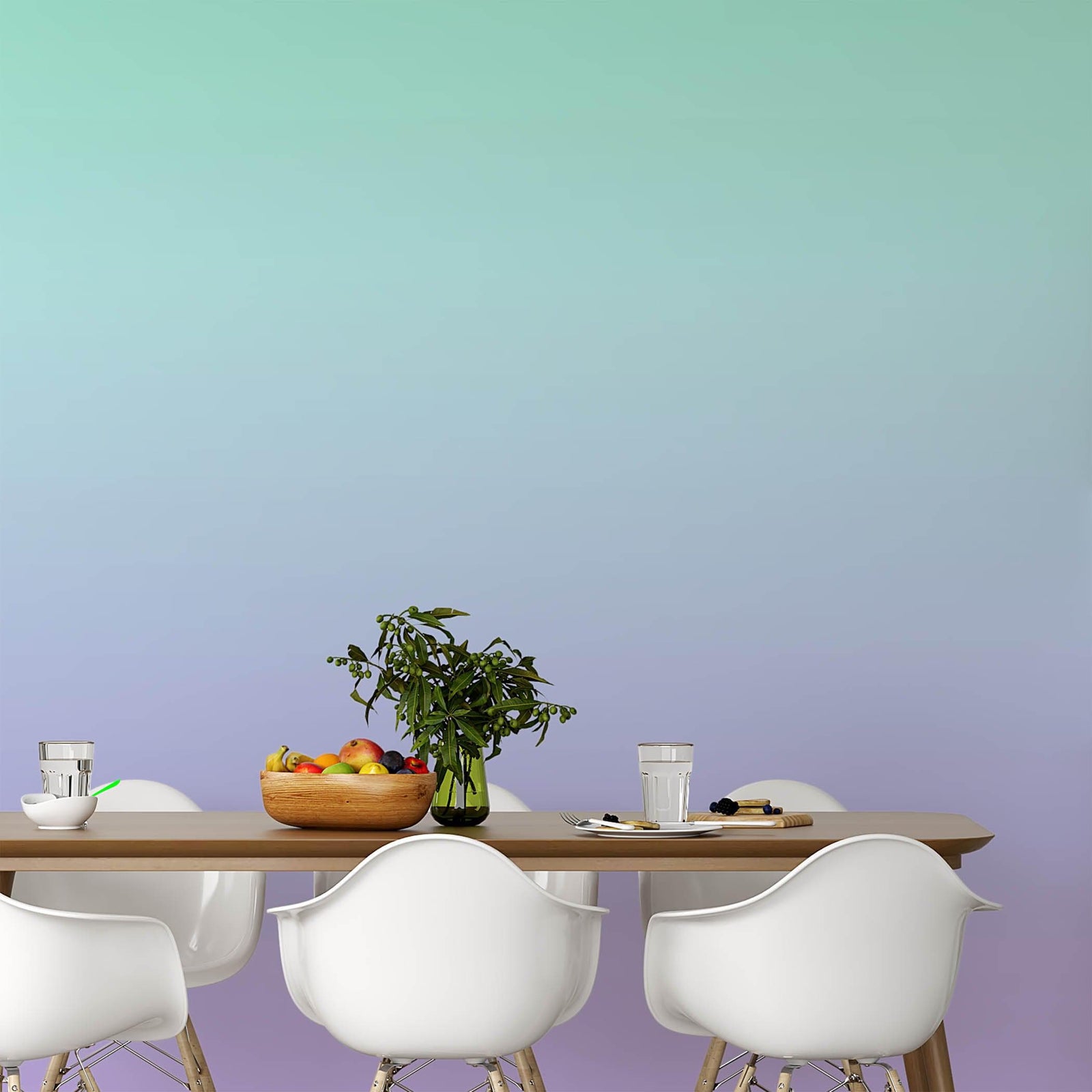Pastel Color Wall Mural. Turquoise to Plum Purple Gradient Color Blend Design Wallpaper. #6385