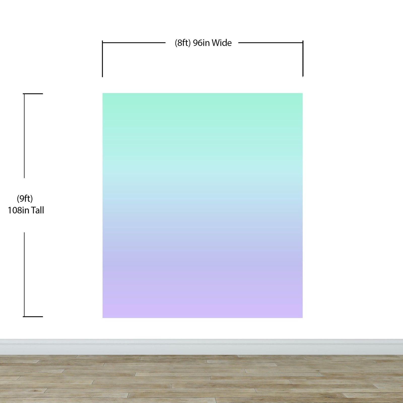 Pastel Color Wall Mural. Turquoise to Plum Purple Gradient Color Blend Design Wallpaper. #6385