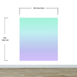 Pastel Color Wall Mural. Turquoise to Plum Purple Gradient Color Blend Design Wallpaper. #6385