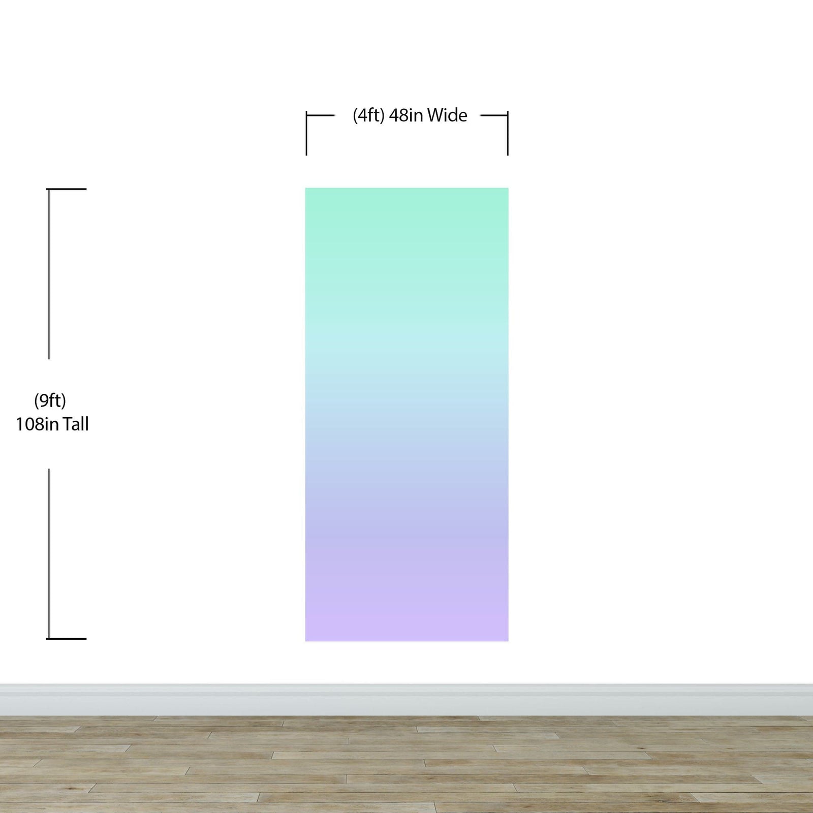 Pastel Color Wall Mural. Turquoise to Plum Purple Gradient Color Blend Design Wallpaper. #6385