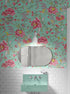 Mint Color Flower Pattern Wall Mural. Tropical Botanical Floral Peel and Stick Wallpaper. #6387