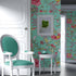 Mint Color Flower Pattern Wall Mural. Tropical Botanical Floral Peel and Stick Wallpaper. #6387
