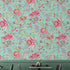 Mint Color Flower Pattern Wall Mural. Tropical Botanical Floral Peel and Stick Wallpaper. #6387