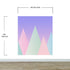 Geometric Triangular Mountain Wall Mural. Pastel Color Peel and Stick Wallpaper. #6388