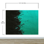 Paint Splash Wall Mural. Emerald Green Brush Stroke Peel and Stick Wallpaper. #6391