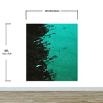 Paint Splash Wall Mural. Emerald Green Brush Stroke Peel and Stick Wallpaper. #6391