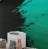 Paint Splash Wall Mural. Emerald Green Brush Stroke Peel and Stick Wallpaper. #6391