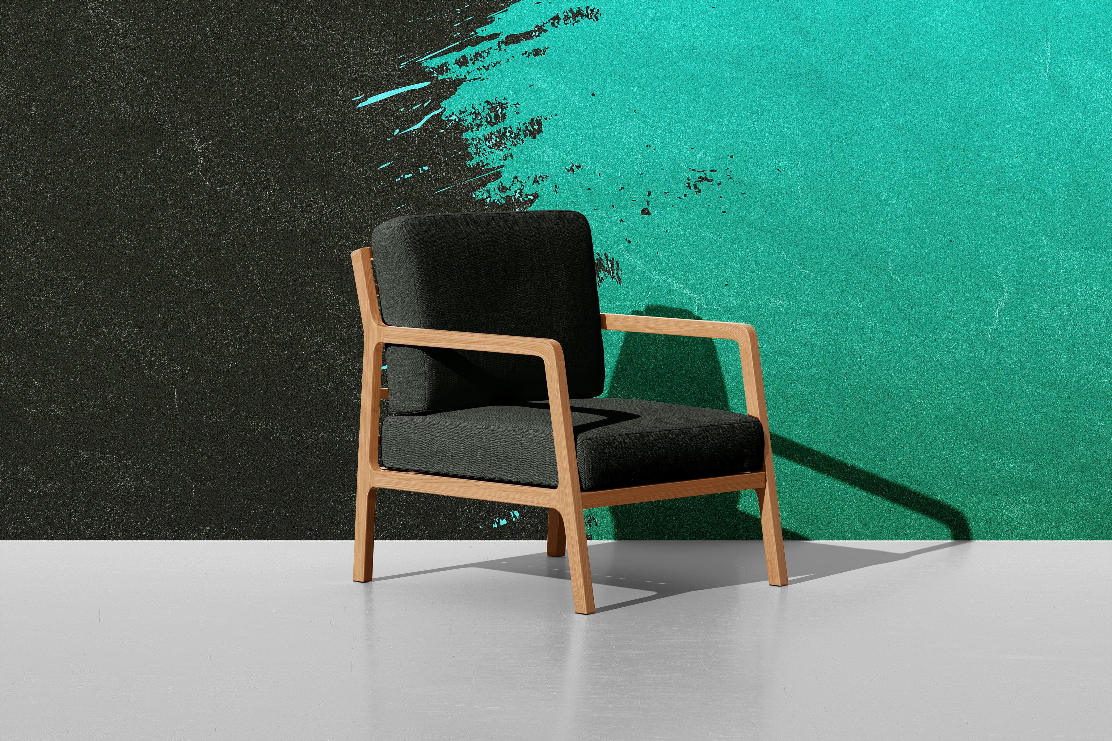 Paint Splash Wall Mural. Emerald Green Brush Stroke Peel and Stick Wallpaper. #6391