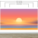 Orange Sunset Over Beach Wall Mural. Blurred Abstract Sunset Over Coastline. #6393