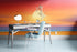 Orange Sunset Over Beach Wall Mural. Blurred Abstract Sunset Over Coastline. #6393