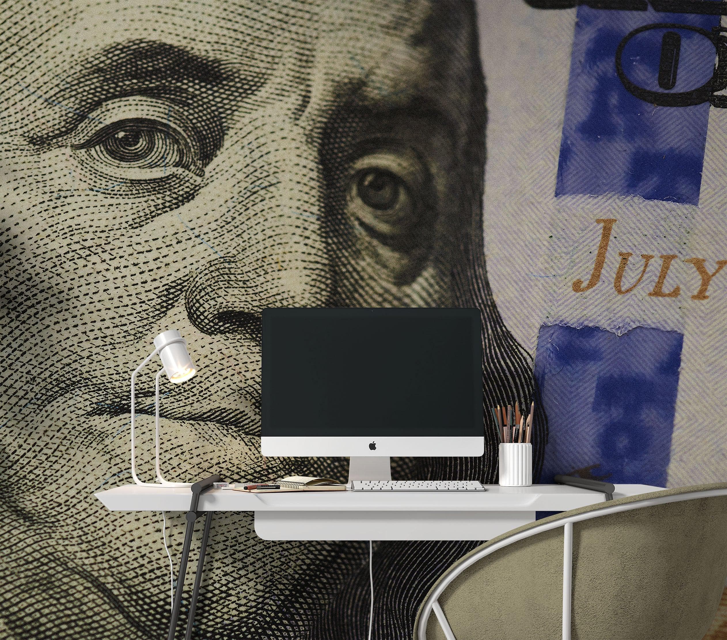 Money Wallpaper. Benjamin Franklin 100 Dollar Bill Wall Mural. #6399