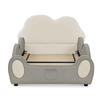 Cute Cloud Shape Bed With Guardrails Cartoon Design, Storage Pocket