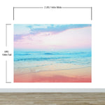Pastel Color Sunset over the Ocean Horizon Wall Mural. Beach Theme Peel and Stick Wallpaper. #6400