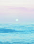 Pastel Color Sunset over the Ocean Horizon Wall Mural. Beach Theme Peel and Stick Wallpaper. #6400