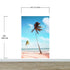 Palm Tree on Beach Coastline Wall Mural. Tropical Theme Peel and Stick Wallpaper Decor. #6401