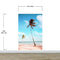 Palm Tree on Beach Coastline Wall Mural. Tropical Theme Peel and Stick Wallpaper Decor. #6401