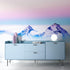 Pastel Color Mountain View on Top of Clouds Wall Mural. Peel and Stick Wallpaper / Removable Wall Mural. #6402