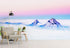 Pastel Color Mountain View on Top of Clouds Wall Mural. Peel and Stick Wallpaper / Removable Wall Mural. #6402