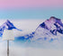 Pastel Color Mountain View on Top of Clouds Wall Mural. Peel and Stick Wallpaper / Removable Wall Mural. #6402