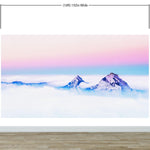 Pastel Color Mountain View on Top of Clouds Wall Mural. Peel and Stick Wallpaper / Removable Wall Mural. #6402