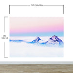 Pastel Color Mountain View on Top of Clouds Wall Mural. Peel and Stick Wallpaper / Removable Wall Mural. #6402