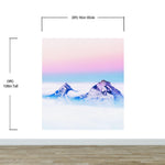 Pastel Color Mountain View on Top of Clouds Wall Mural. Peel and Stick Wallpaper / Removable Wall Mural. #6402