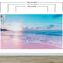 Pastel Color Sunset over Paradise Beach Wall Mural. Pastel Pink and Blue Color Scheme Peel and Stick Wallpaper. #6404