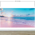 Pastel Color Sunset over Paradise Beach Wall Mural. Pastel Pink and Blue Color Scheme Peel and Stick Wallpaper. #6404
