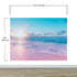 Pastel Color Sunset over Paradise Beach Wall Mural. Pastel Pink and Blue Color Scheme Peel and Stick Wallpaper. #6404