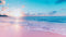 Pastel Color Sunset over Paradise Beach Wall Mural. Pastel Pink and Blue Color Scheme Peel and Stick Wallpaper. #6404