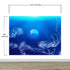 Jellyfish Floating Underwater Wall Mural. Deep Blue Ocean Peel and Stick Wallpaper. #6405