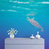 Swimming Sea Turtle Coming Up for Air Wall Mural. Pastel Color Sea Life. Peel and Stick Wallpaper. #6406