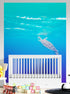Swimming Sea Turtle Coming Up for Air Wall Mural. Pastel Color Sea Life. Peel and Stick Wallpaper. #6406