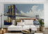 Vintage Brooklyn Bridge Illustration Wallpaper Mural - The Great East River Suspension Bridge. #6408