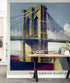 Vintage Brooklyn Bridge Illustration Wallpaper Mural - The Great East River Suspension Bridge. #6408