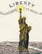 Vintage Illustration of the Statue of Liberty Wall Mural. The Great Bartholdi Statue, Liberty Enlightening the World Peel and Stick Wallpaper. #6409