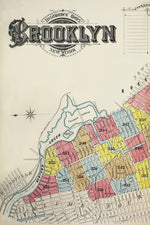 Retro Vintage Map of Brooklyn New York Wall Mural. 1888 Map of NYC Peel and Stick Wallpaper. #6410