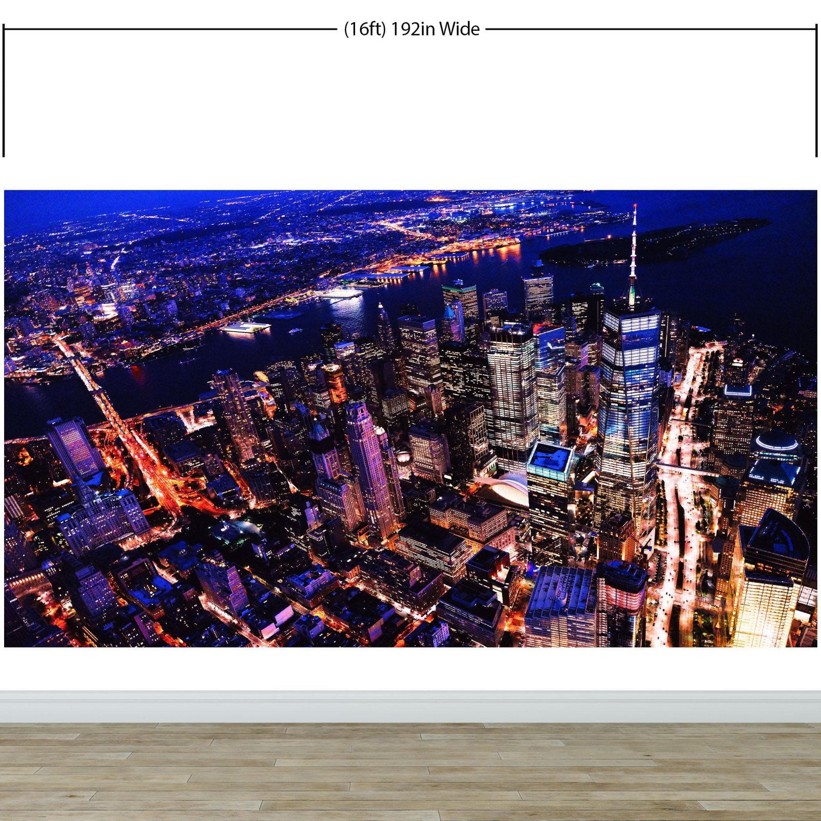 New York City Cyber Punk Synth Wave Wall Mural. 80’s Synth Wave Pop Style Bright Color Wallpaper. #6414