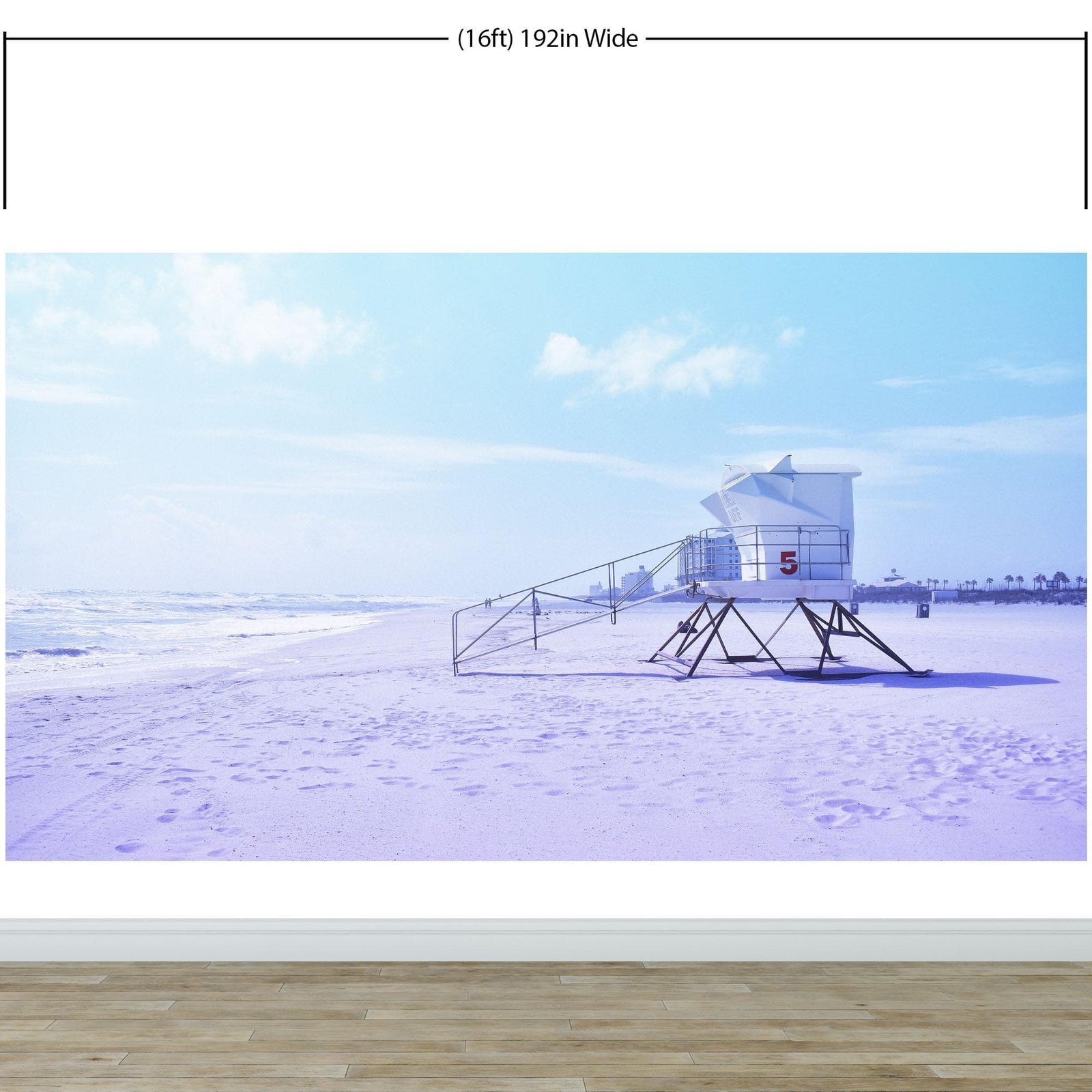 Lifeguard Tower on Pensacola Beach Wall Mural. Pastel Color Theme Peel and Stick Wallpaper. #6415