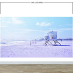 Lifeguard Tower on Pensacola Beach Wall Mural. Pastel Color Theme Peel and Stick Wallpaper. #6415