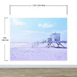 Lifeguard Tower on Pensacola Beach Wall Mural. Pastel Color Theme Peel and Stick Wallpaper. #6415