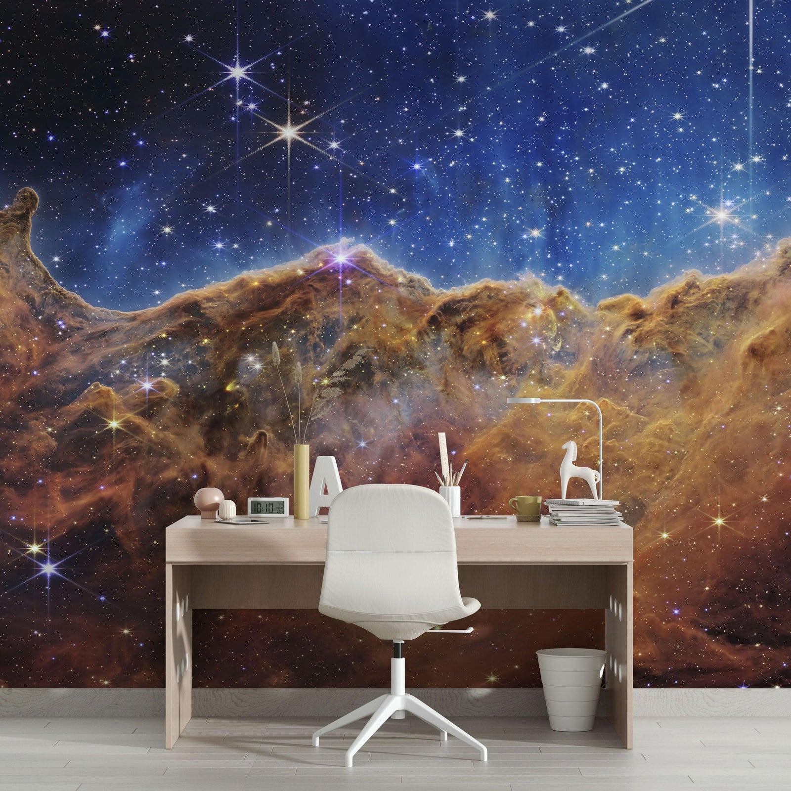 Cosmic Cliffs in the Carina Nebula Photo (NIRCam Image) from NASA, ESA, CSA, STScI. Galaxy Nebula Space Wall Mural | Peel and Stick Wallpaper.  #6421