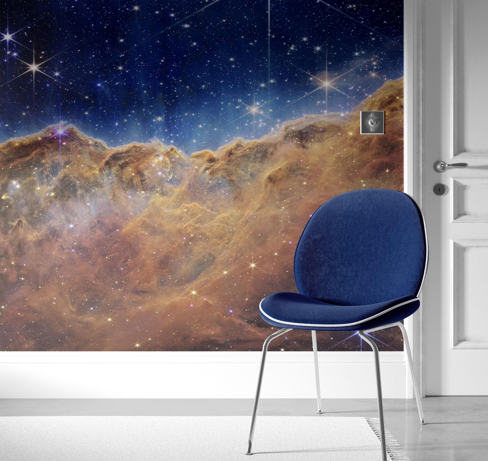 Cosmic Cliffs in the Carina Nebula Photo (NIRCam Image) from NASA, ESA, CSA, STScI. Galaxy Nebula Space Wall Mural | Peel and Stick Wallpaper.  #6421